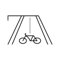 Fahrrad Fahrbahn Umwelt Linie Symbol Vektor Illustration