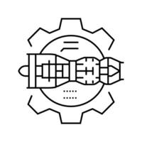 Luft- und Raumfahrt Ingenieurwesen mechanisch Ingenieur Linie Symbol Vektor Illustration