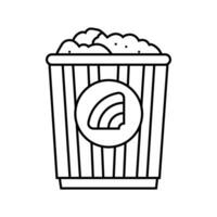 Süss Regenbogen Popcorn Essen Linie Symbol Vektor Illustration