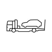 Abschleppen Bedienung Auto Mechaniker Linie Symbol Vektor Illustration