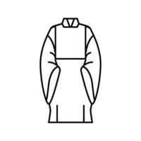 shinto präst morgonrock shintoismen linje ikon vektor illustration