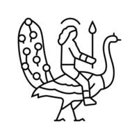 Pfau Fahrzeug kartikeya Linie Symbol Vektor Illustration