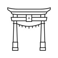 toriien Port shintoismen linje ikon vektor illustration
