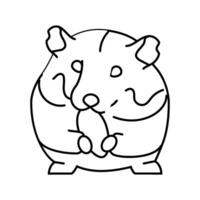 Hamster Essen Haustier Linie Symbol Vektor Illustration