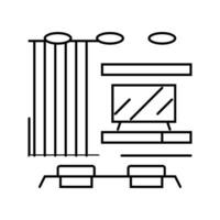 modern Zimmer Design Linie Symbol Vektor Illustration
