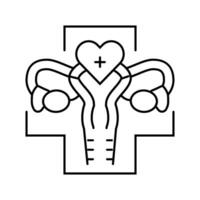 reproduktiv Gesundheit Gynäkologe Linie Symbol Vektor Illustration