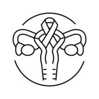 zervikal Gesundheit Gynäkologe Linie Symbol Vektor Illustration