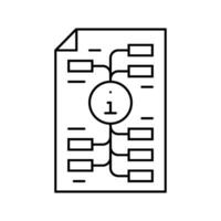 Information Kartierung technisch Schriftsteller Linie Symbol Vektor Illustration