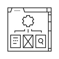 Inhalt Organisation technisch Schriftsteller Linie Symbol Vektor Illustration