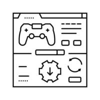 Aktualisierung Spiel Entwicklung Linie Symbol Vektor Illustration