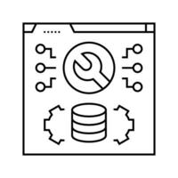Software Instandhaltung Linie Symbol Vektor Illustration