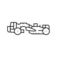 Schaber Maschine Konstruktion Fahrzeug Linie Symbol Vektor Illustration
