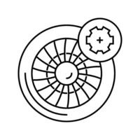 Motor Diagnose Flugzeug Linie Symbol Vektor Illustration