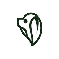 Hund Kopf Blatt einfach Logo Vektor Symbol, Vektor Illustration auf ein Weiß Hintergrund.