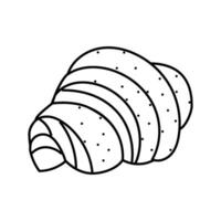 croissant franska kök linje ikon vektor illustration