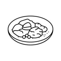 Markknochen Eintopf Italienisch Küche Linie Symbol Vektor Illustration