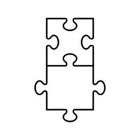 Puzzle Mannschaft Lösung Linie Symbol Vektor Illustration