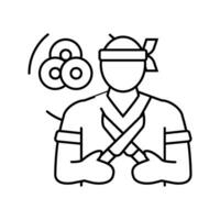 Sushi Koch Restaurant Linie Symbol Vektor Illustration