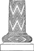 Säule Fragment von das Schatzkammer von Atreus, Paläste zum das Erhaltung von Wertsachen, Jahrgang Gravur. vektor