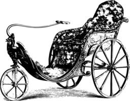 hjul stol, årgång illustration vektor