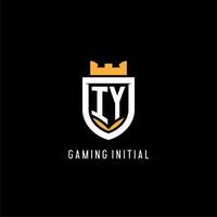 första iy logotyp med skydda, esport gaming logotyp monogram stil vektor