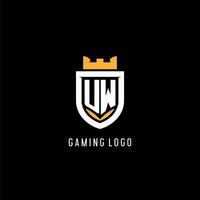 första din logotyp med skydda, esport gaming logotyp monogram stil vektor