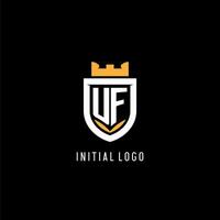 Initiale uf Logo mit Schild, Esport Spielen Logo Monogramm Stil vektor