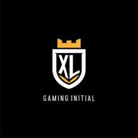 första xl logotyp med skydda, esport gaming logotyp monogram stil vektor