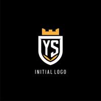 första ys logotyp med skydda, esport gaming logotyp monogram stil vektor