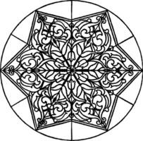 arab stjärnform panel är ett 18: e århundrade tak målning, årgång gravyr. vektor