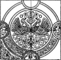 mittelalterlich Textil- Muster ist ein reich gestickt Französisch Seide Tapisserie, Jahrgang Gravur. vektor