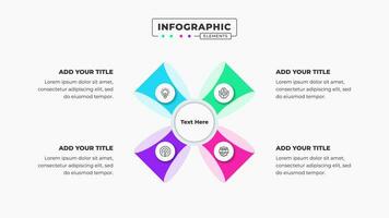 Vektor Geschäft Infografik Präsentation Elemente mit 4 Schritte oder Optionen