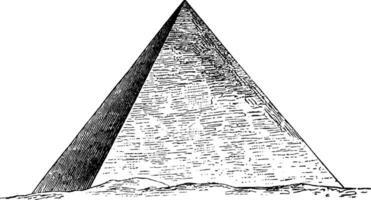 bra pyramid av giza, egyptisk arkitektur, årgång gravyr. vektor