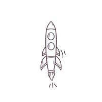 Hand gezeichnet Illustration von Rakete Symbol. Gekritzel Vektor skizzieren Illustration