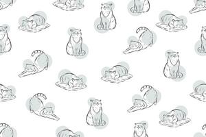 Illustration von Katze mit Kreis auf Muster Hintergrund. vektor