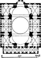 planen von Hagia Sophie, später ein Moschee, Jahrgang Gravur. vektor