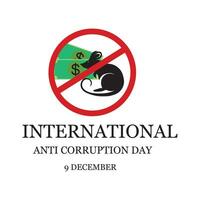 International Anti Korruption Tag. Bestechung ist ein kriminell Delikt. sagen Nein zu Korruption. erziehen Ihre Stimme gegen Ungerechtigkeit. kontinuierlich Linie Kunst Vektor