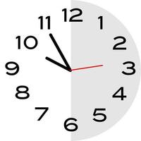 Ikon för analog klocka från 5 minuter till 10 vektor
