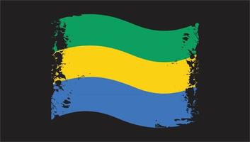 gabon country transparent vågig flagga grunge pensel png vektor