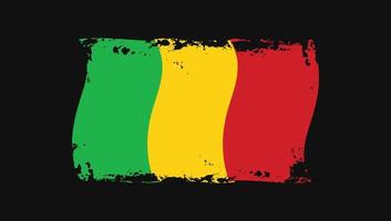 Mali Land transparente wellenförmige Flagge Grunge Pinsel png vektor