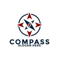 Kompass Logo Design Vektor, kreativ Idee Kompass oder Navigation Logo Symbol Vorlage vektor