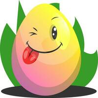 Ostern Ei zwinkert und lächelnd Illustration Netz Vektor auf ein Weiß Hintergrund