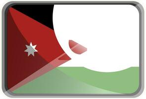Vektor Illustration von Jordan Flagge auf Weiß Hintergrund.