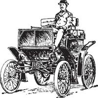 elektrisches auto, vintage illustration. vektor