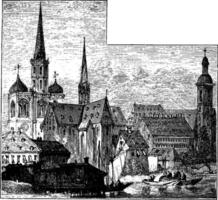 Konstanz Dom, Jahrgang Illustration. vektor