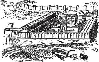 gammal Jerusalem, årgång illustration. vektor