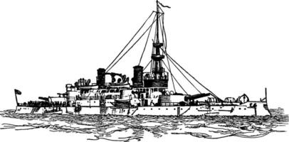 uss Oregon, Jahrgang Illustration. vektor