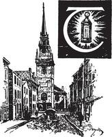 T, Hauptstadt, Jahrgang Illustration vektor