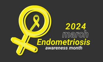 Endometriose Bewusstsein Monat. Hintergrund, Banner, Karte, Poster, Vorlage. Vektor Illustration.