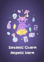 Okkulte Magie Poster, Banner, Netz Banner mit Satan, Tarot, Kerzen, Magie vektor